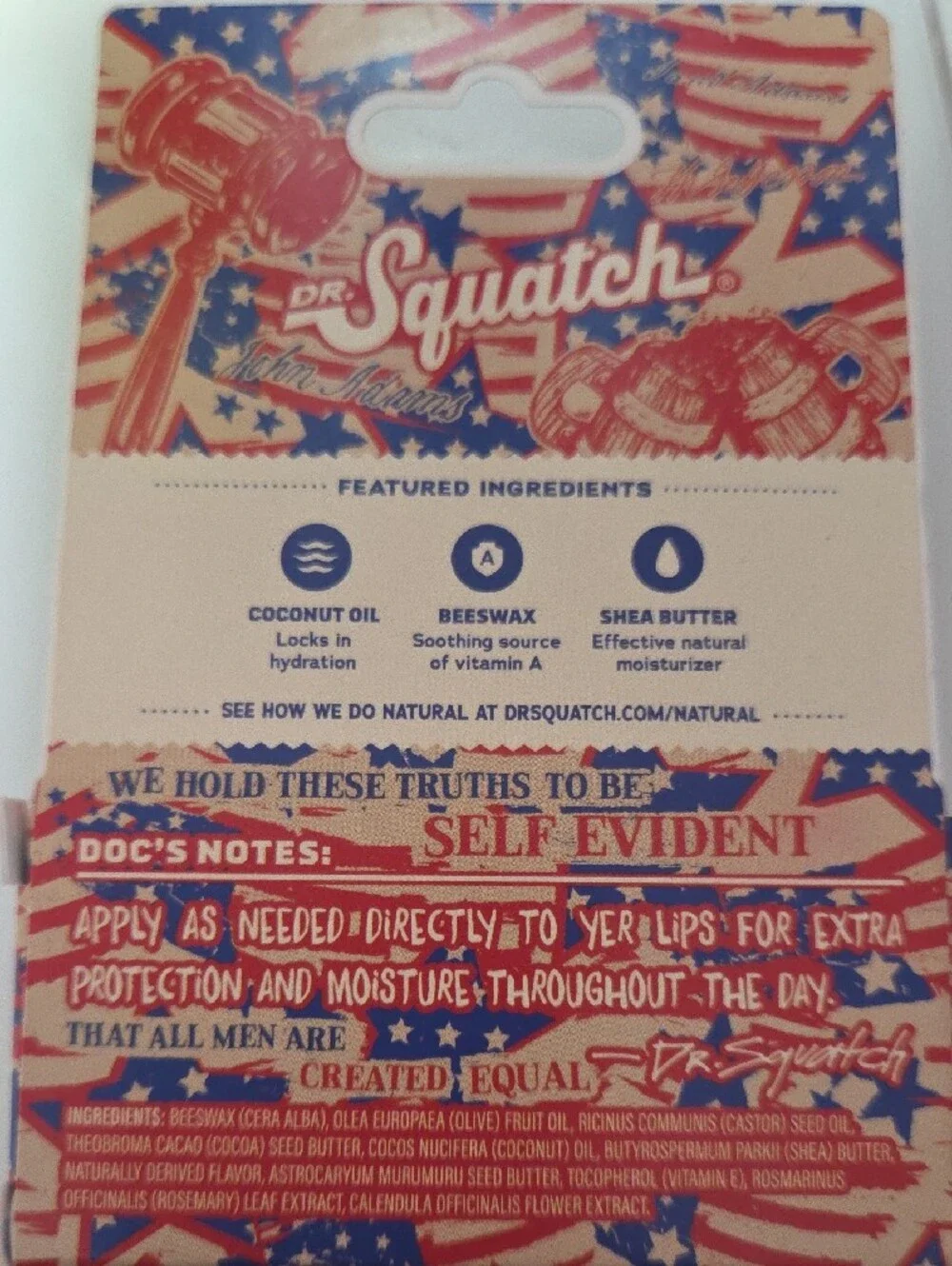 Dr. Squatch Patriot Punch Moisturizing Lip Balm - Red & Blue Twin Pack
